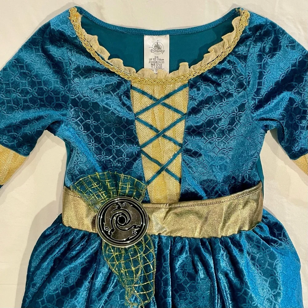 Disney Store Princesses Merida Costume Dress Girls 5/6 Brave Halloween Pixar - Picture 3 of 8